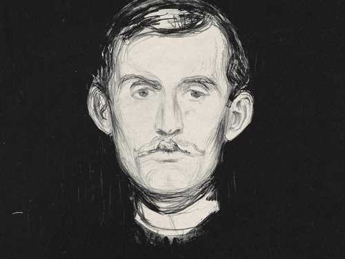 Edvard Munch: Self-portrait. Lithograph, 1985. Photo © Munchmuseet