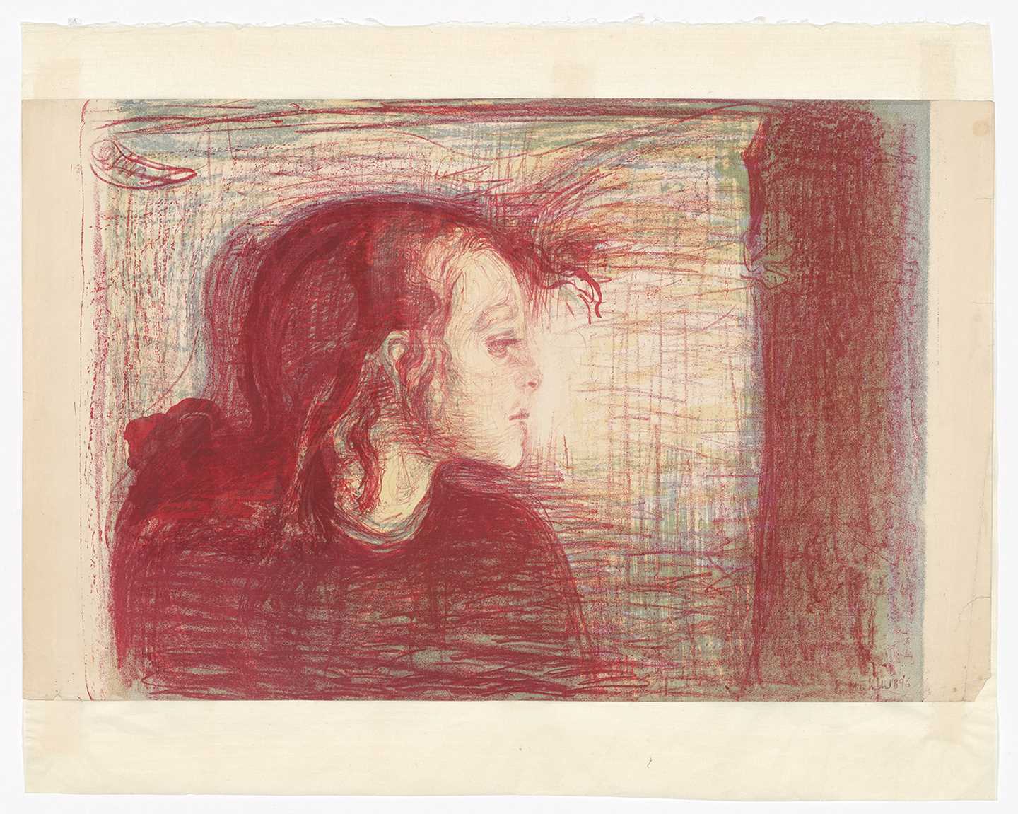 Edvard Munch, Det syke barn I. Litografi, 41.4 x 58.8 cm, 1910. Foto: Munchmuseet