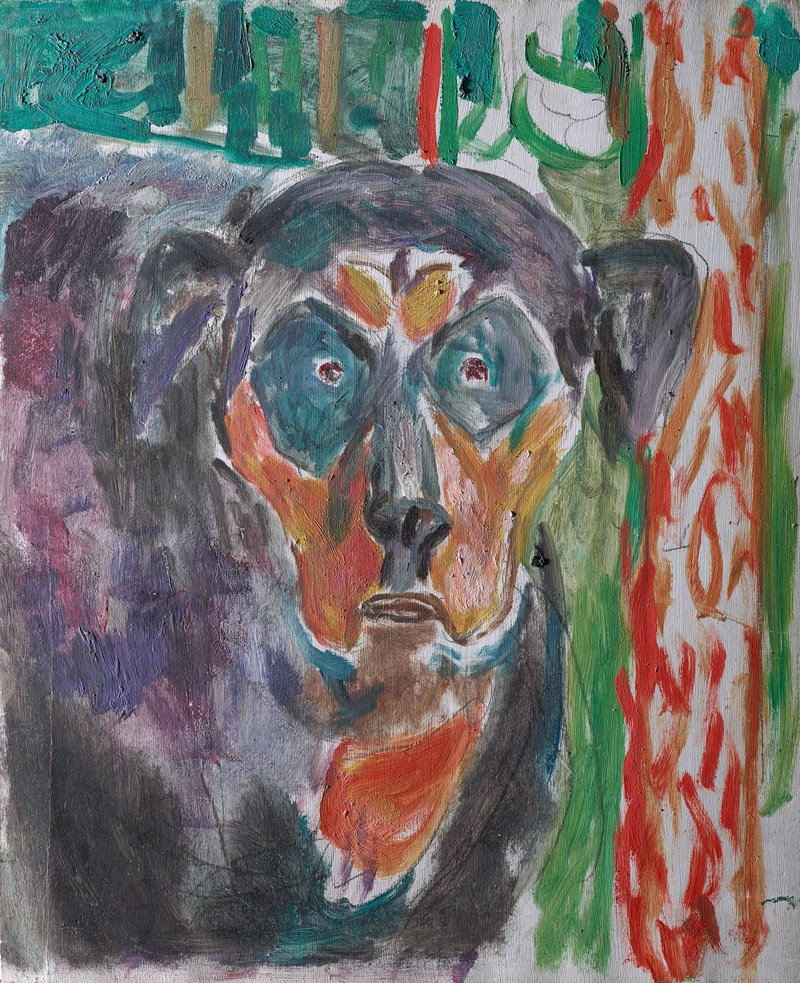 Edvard Munch: Dog’s Head. Oil on wooden panel, 1942. Photo © Munchmuseet