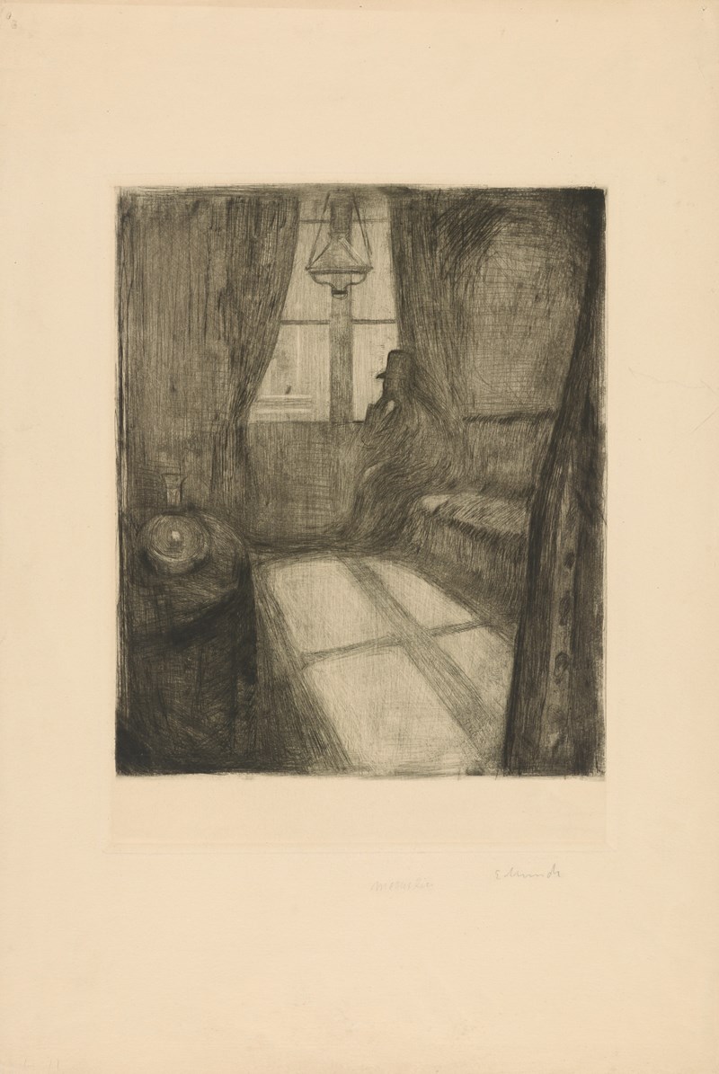 Edvard Munch: Måneskinn. Natt i Saint-Cloud. Radering, 1895. Foto © Munchmuseet