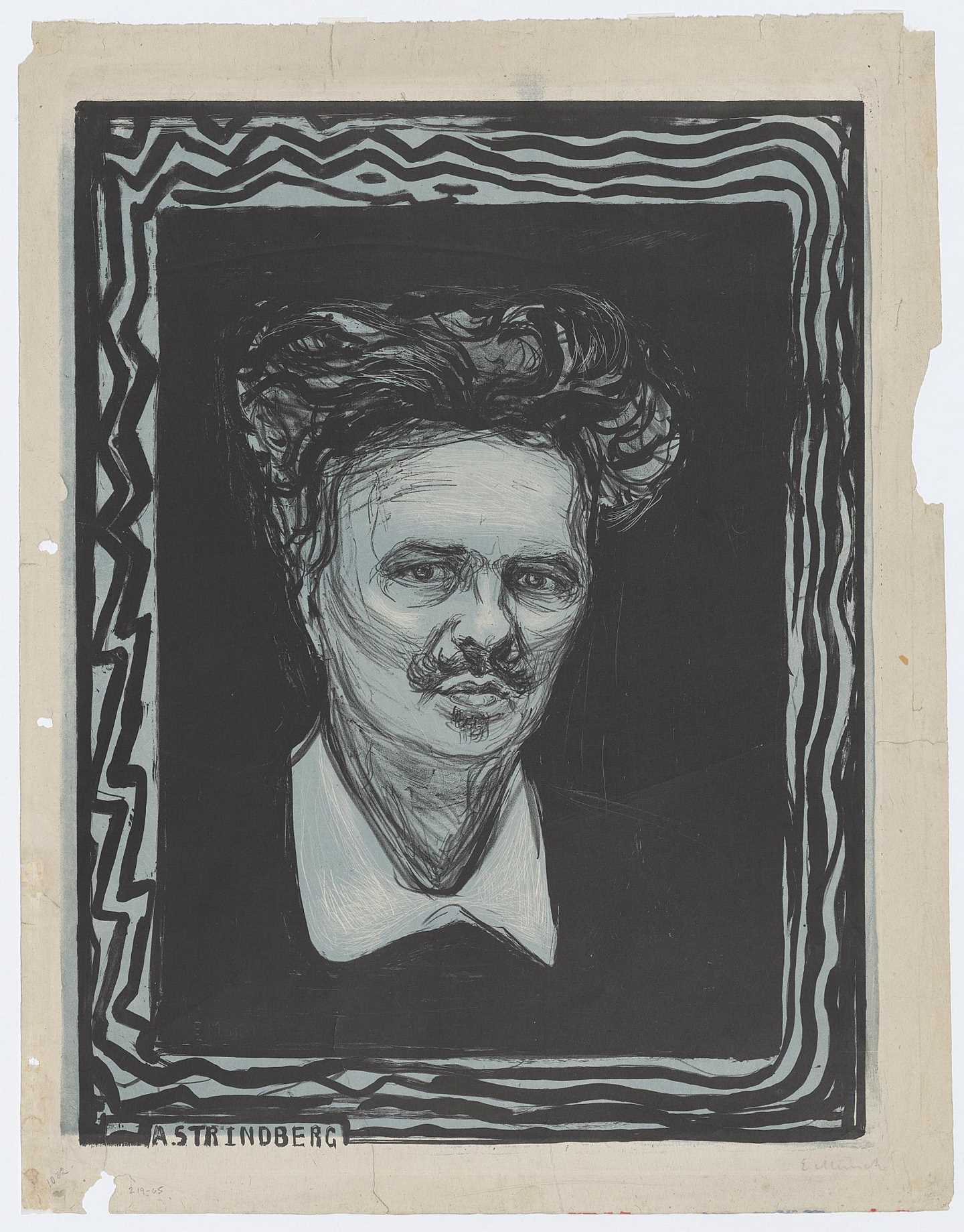 Edvard Munch: August Strindberg. Litografi, 1896. Foto © Munchmuseet